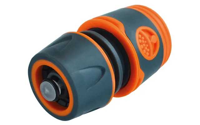 Faithfull Water Stop Hose Connector Fits 12.7mm Bore Hoses Grey Orange