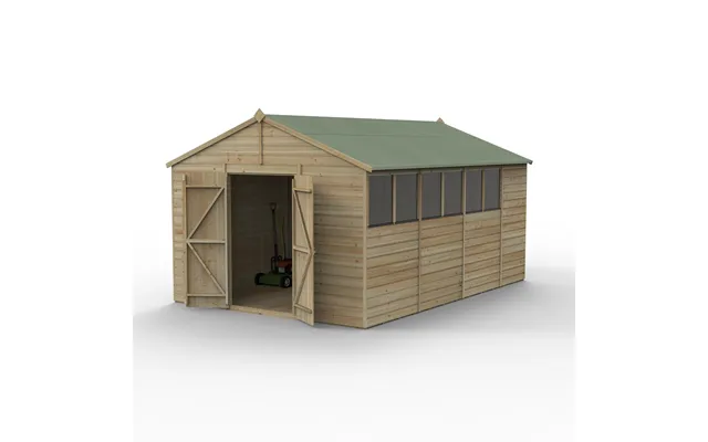 Forest Beckwood Apex Shed - Double Door, 6 Windows