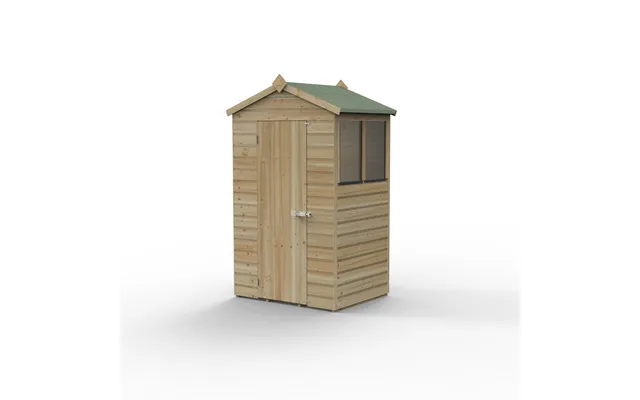 Forest Garden Beckwood Apex Shed - Single Door, 2 Windows, 4ft X 3ft Pressure Treated Green Timber Shiplap