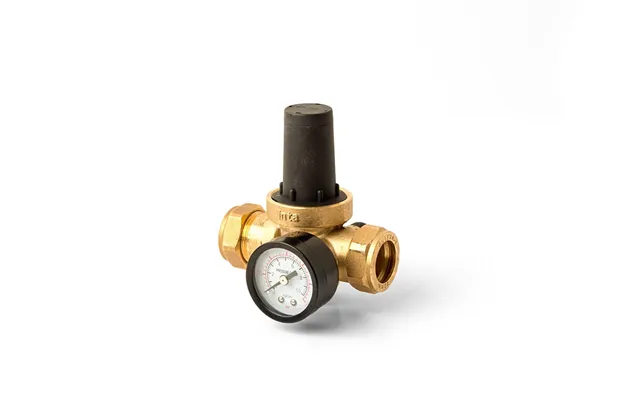 Inta Pressure Reducing Valve With Gauge 22mm C W 15mm Reducing Bullet