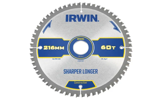Irwin Construction Table & Mitre Circular Saw Blade 216mm 60t