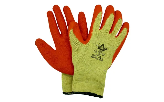 Keepsafe Latex Palm Coated Builders Grip Glove - Orange Yellow