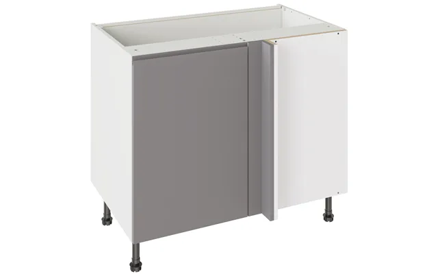 Kitchenkit Flatpack J-pull 1000 Blind Corner Base Kitchen Cabinet 720 X 1000 X 570mm Hxwxd - Matt Dust Grey
