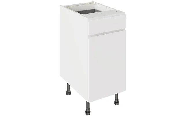 Kitchenkit Flatpack J-pull 400 Drawerline Base Cabinet 720 X 400 X 570mm Hxwxd - Gloss White