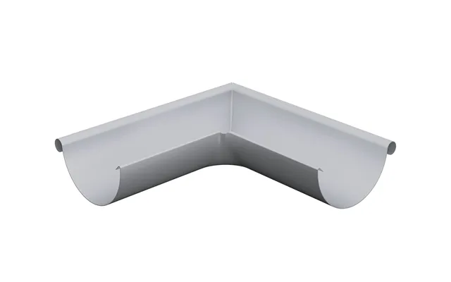 Lindab Rainline Steel Half Round 90 Bend External Gutter Angle 125mm - Silver Metallic
