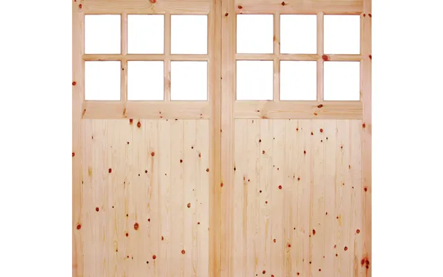 Lpd 44mm Single Flemish Glazed Garage Door - 2135 X 2135 84 Unfinished Redwood