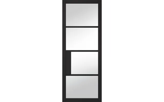 Lpd Chelsea Clear Glazed 4l Door 1981 X 686mm Primed Plus Black