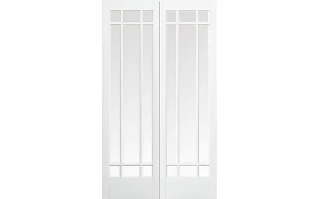 Lpd Manhattan 9l Clear Bevelled Glazed Internal Door Pairs 1981 X 1219mm Primed White