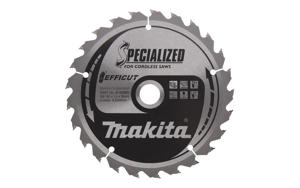 Makita Efficut Tct Circular Saw Blade 25t 165 X 20 X 1.4mm
