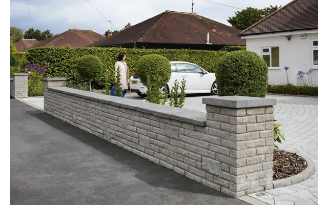 Marshalls Marshalite Pitched Walling 220 X 100 X 65mm - Ash Multi 6
