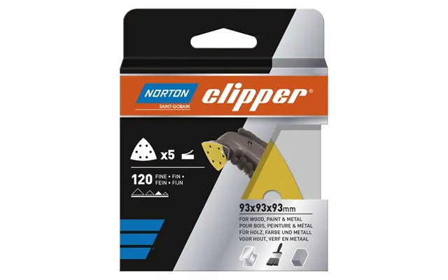 Norton Clipper Delta P120 Sanding Disc 95 X 95 X 95mm Pack Of 5