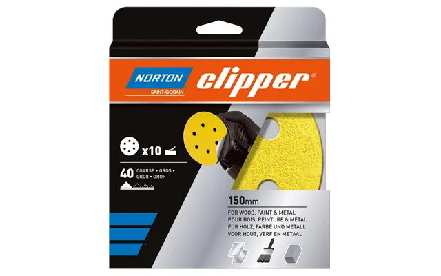 Norton Clipper P40 Sanding Disc 150mm Pack Of 10