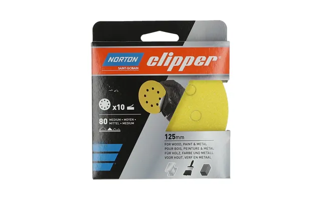 Norton Clipper P80 Sanding Disc 125mm Pack Of 10