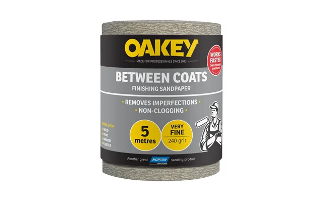 Oakey Between Coats Sanding Roll 115mm X 5mtr - 240 Grit
