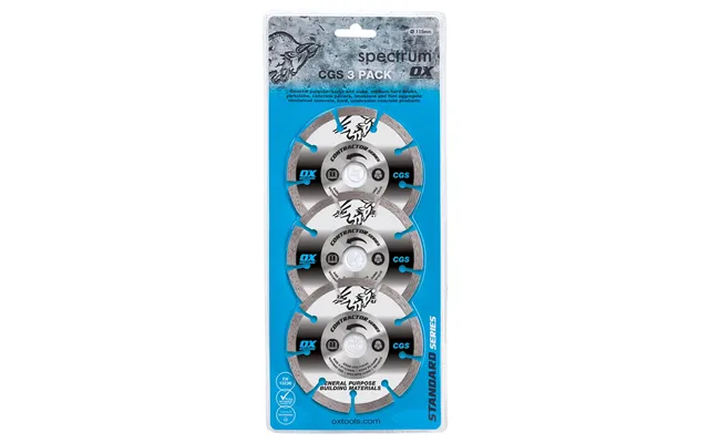 Ox Cgs Contractor Segmented Diamond Blades 115mm Pack Of 3
