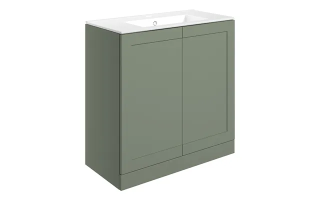 Park Lane Floor Standing 2 Door Basin Unit & Basin 815mm - Matt Reed Green