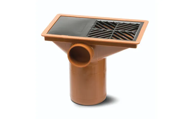 Polypipe 110mm Rectangular Hopper Pp Grid - Terracotta & Black product image