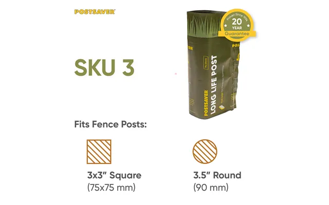 Postsaver Fence Post Barrier Sleeve For 75 X 75mm Post - Black Green