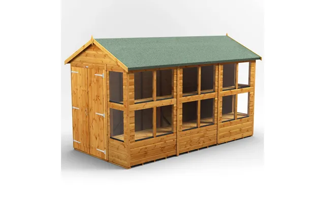 Powersheds Apex Roof Double Door Potting Shed 12ft X 6ft - Golden Brown