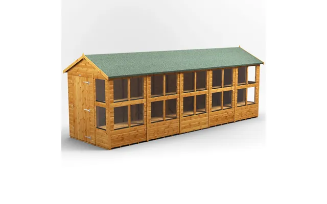 Powersheds Apex Roof Single Door Potting Shed 20ft X 6ft - Golden Brown