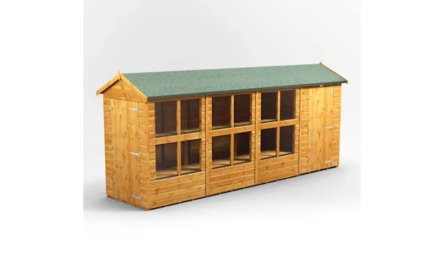 Powersheds Apex Roof Single Door Potting Shed Combi - 16ft X 4ft