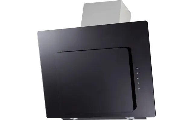 Prima Wall Mounted Angled Chimney Hood 60cm - Stainless Steel Black Glass Prae1002