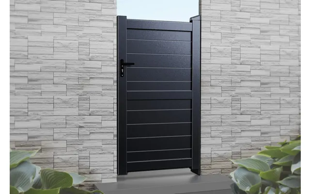 Rmg Aluminium Pedestrian Gate 1000 X 2000mm - Black Solid Horizontal Infill
