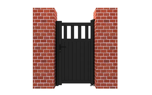 Rmg Aluminium Pedestrian Gate 1100 X 2000mm - Black Powder Coated