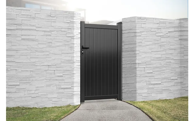 Rmg Aluminium Pedestrian Gate 900 X 1800mm - Black, Contemporary Design