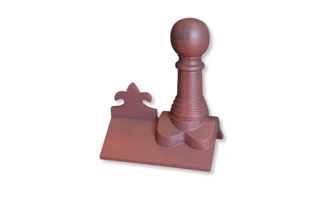 Rock Roofing Bishop Ball Finial 115 Plain Angle Fleur-de-lys - Old English Red