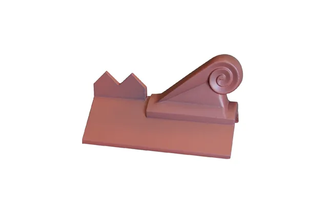 Rock Roofing Scroll Finial 115 Plain Angle Cockscomb - Old English Red