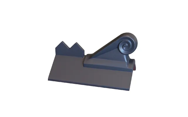 Rock Roofing Scroll Finial 125 Plain Angle Cockscomb - Warm Grey