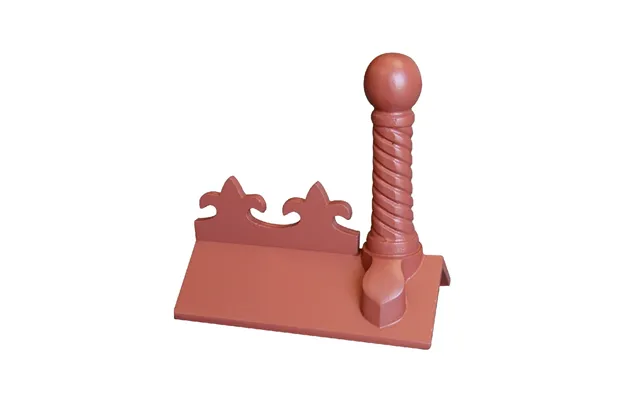 Rock Roofing Spiral Ball Finial 125 Plain Angle Fleur-de-lys - Terracotta Red