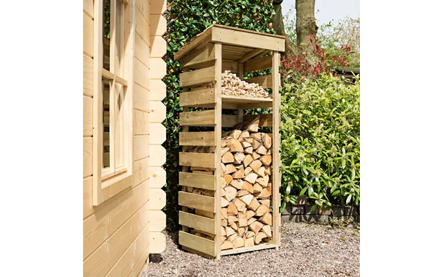 Rowlinson Narrow Log Store 1560 X 620 X 750mm - Natural Timber