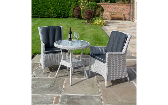 Rowlinson Prestbury Bistro Set - Charcoal Grey Rattan Effect Weave product image