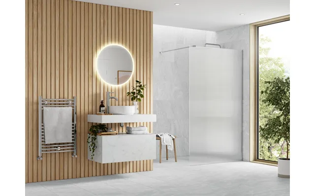 Showerzone Autograph Fluted Wetroom Panel & Support Bar 900mm - Chrome