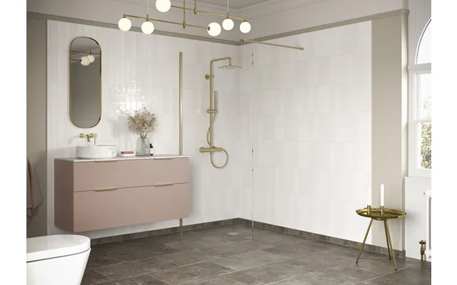 Showerzone Autograph Wetroom Panel & Support Bar 1000mm - Brushed Brass