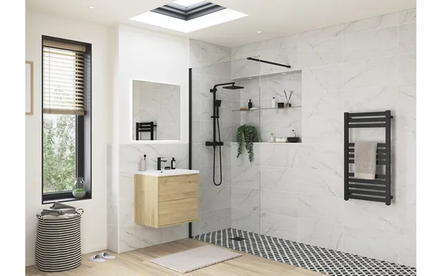 Showerzone Autograph Wetroom Panel & Support Bar 500mm - Black