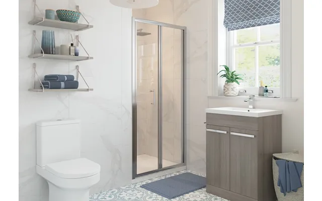 Showerzone Essentials Framed Bi-fold Door 800mm Clear Polished Silver