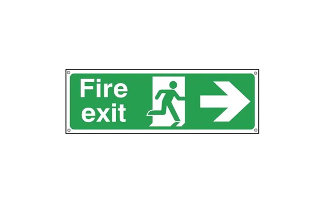 Signs And Labels Rigid Site Safety Sign - Fire Exit Running Man Arrow Right 150x450mm
