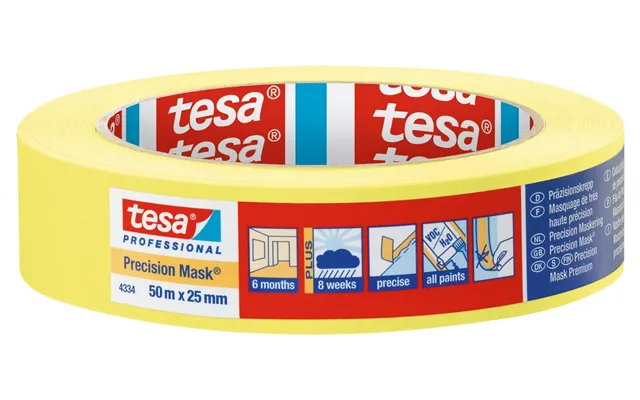 Tesa Precision Indoor Washi Masking Tape 25mm X 50m Roll - Yellow