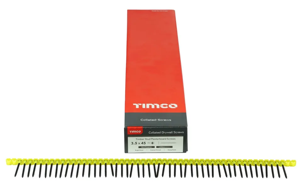 Timco Collated Drywall Screw Coarse 3.5 X 45mm Black Phos - Box Of 1000