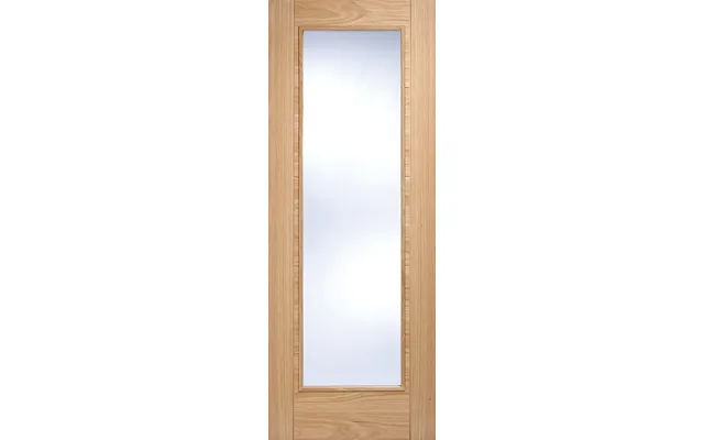 Vancouver Solid Core Fd30 Internal Door Clear Glazed 1981 X 838mm Oak