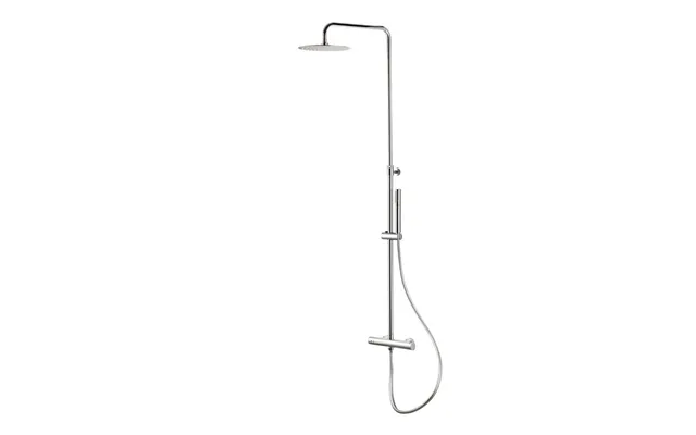Vema Thermostatic Round Bar Valve With Fixed Head & Riser 250mm - Chrome