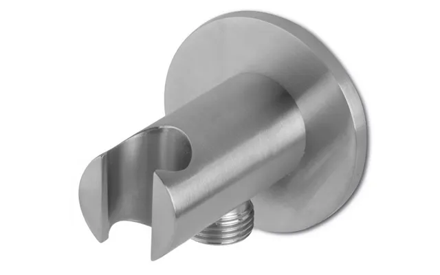 Vema Tiber Steel Wall Union & Shower Holder - Stainless Steel