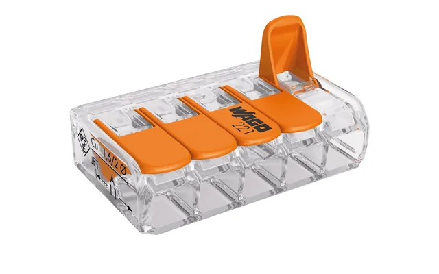 Wago Compact 5-wire Splice Connector With Levers 4.0mm Pack Of 25 - Transparent