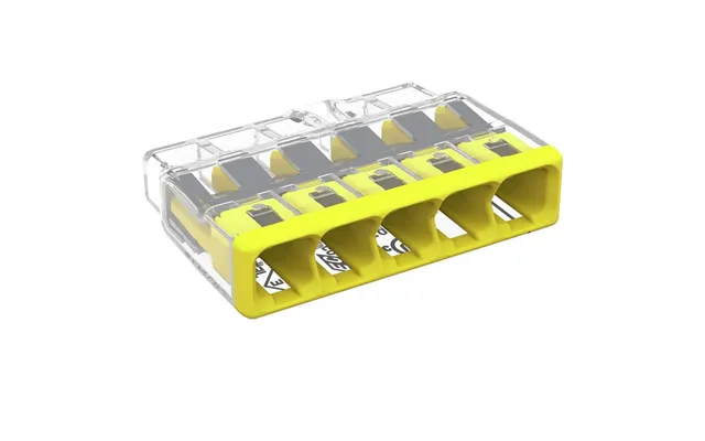 Wago Compact Push Wire 5-pole Splicing Connector 4.0mm Pack Of 60 - Transparent Yellow
