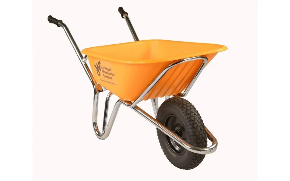 Walsall Wheelbarrow Super Heavy Duty Hdpe Wheelbarrow With Pneumatic Wheel 120ltr Yellow