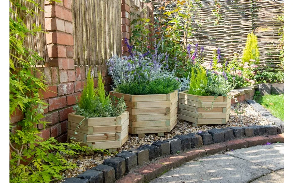 York Hexagonal Garden Planters - Set Of 3
