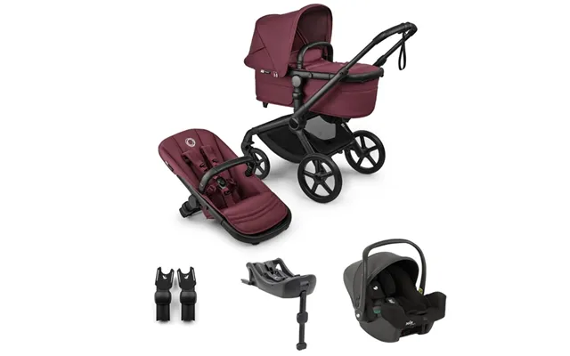 Bugaboo Fox 5 Renew Joie I-snug 2 Travel System- Dark Cherry - With Isofix Base Without Accessorie